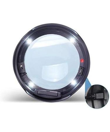 5X Glass with 4 Rechargebale LED Lights Large Hand-Free Illuminated Magnifier Lightweight for Reading Hobbies Small Prints Made in China - Buy Online on GoSupps.com