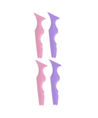 FOMIYES 4 Pcs Silicone Beauty Ruler Eyeliner Pencil Girls Lipstick Reusable Eyeliner Aid Imprint Protection 1 count (Pack of 1) Assorted Colorx2pcs