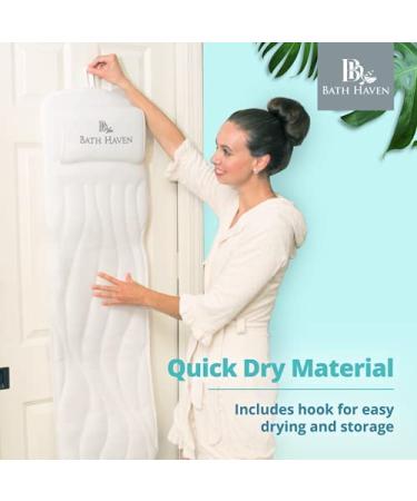 Luxury Bath Haven Full Body Bath Pillow with Headrest - Spa Accessories for Neck and Back - Powerful Suction Cups - Ideal for Shower, Tub, Jacuzzi - Buy Online on GoSupps.com