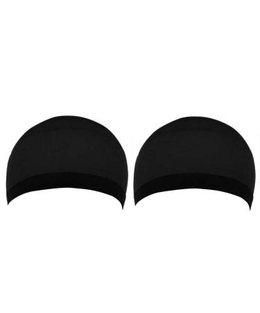 Batt shortage 2 pack wig caps unisex men's women hair mesh mesh mesh cap hair nets wig with stretchy elastic hair network (10x5x2cm black)