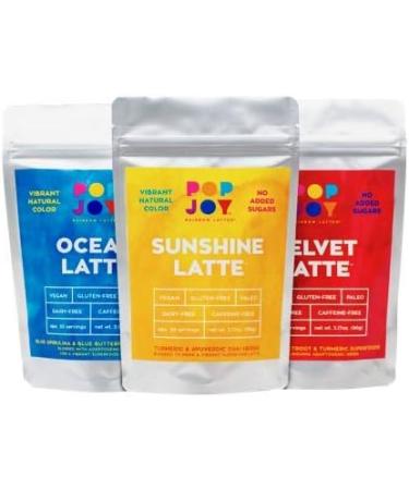 Blue SPIRULINA/Butterfly Pea - Ocean Latte Mix - POPJOY - W/AYURVEDIC Herbs - Buy Online on GoSupps.com