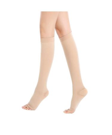 Medical compression stockings 2 pieces of calves Medical compression stockings women men varicose veins Medical silicone band Open toe knee high calf compression socks