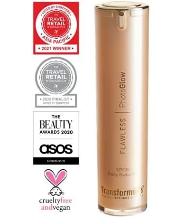 Transformulas FlawLess PhotoGlow SPF30 Daily Moisturiser Soothing and Toning Face Cream for Skin Radiance Use as Moisturiser Makeup Primer or Radiance Booster 50ml - Buy Online on GoSupps.com