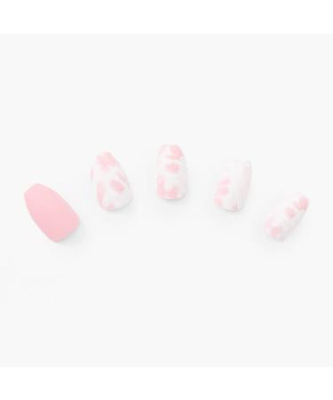 Clarie's Pink Blush Tie Dye Vegan Faux Nail Set - 24 Pack Coffin with Glue & Applicator - Buy Online on GoSupps.com