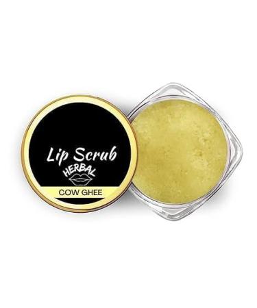 NP Lip Sugar Scrub Herbal Natural Essential Oils Exfoliating Balm Polish Scrubber for Men Women Smoked Dry Dark Chapped Lips to Lighten Pigmentation Dead Skin Tan Removal (10-gm) (Cow Ghee).