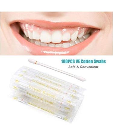 AKemaio 100 Pcs Vitamin E Oil Tub Sticks | Disposable Moisturizing Cotton Pencils for Gum Protection & Hydration - Buy Online on GoSupps.com