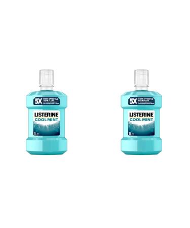Listerine Essentials Cool Mint Mouthwash 1L (Pack of 2) 1 l (Pack of 2)