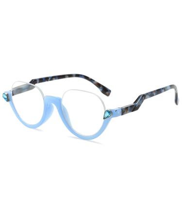 Koosufa Anti Blue light Halfbrille Reading glasses with diamonds Settled Women Men Men's Spring Haircase Blow Light filter Anti fatigue Reading girlfriend Reading help.