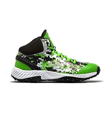 Boombah Men's Dart Digi Camo Turf Mid Shoes - Multiple Colors - Multiple Sizes Black/Lime Green/White 11