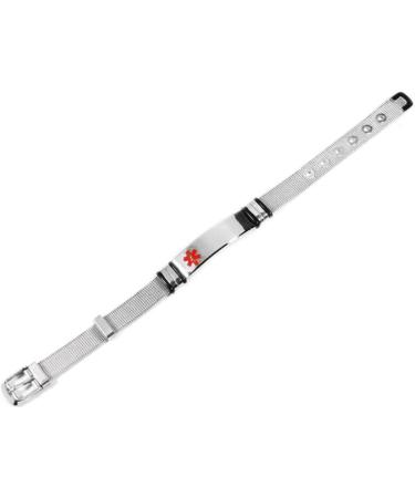 Custom Engraved Stainless Steel Medical Alert Bracelet - Adjustable Emergency ID for Adults & Kids | Free Shipping Worldwide - Buy Online on GoSupps.com