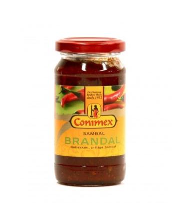 Conimex Sambal Brandal (Gebakken Sambal/Fried Chilli Paste) 3 JARS ea x 7 oz /200 g