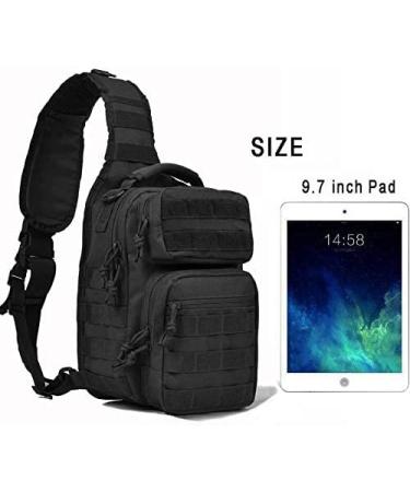 REEBOW GEAR Tactical Sling Backpack - Black Rover Shoulder Pack - Buy Online on GoSupps.com