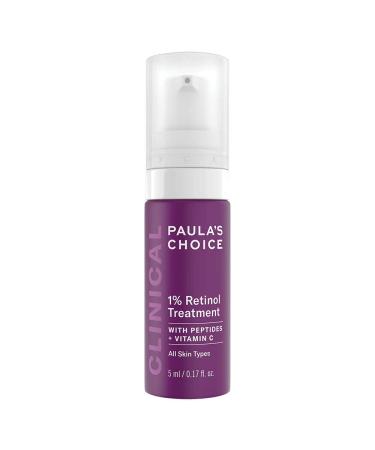 Paula's Choice CLINICAL 1% Retinol Treatment - Anti Aging & Skin Firming Serum for Face - Fights Wrinkles - with Vitamin C & Peptides - All Skin Types - 5 ml 5 ml (Pack of 1)