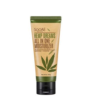 Soo'AE Hemp Dreams All In One Moisturizer  Face Cream  Full Size (2.82 oz. / 80 g)  1 Count Nutrient Rich Hemp Seed Oil Facial cream with Cica  Madecassoside  Niacinamide 2.80 Ounce (Pack of 1)