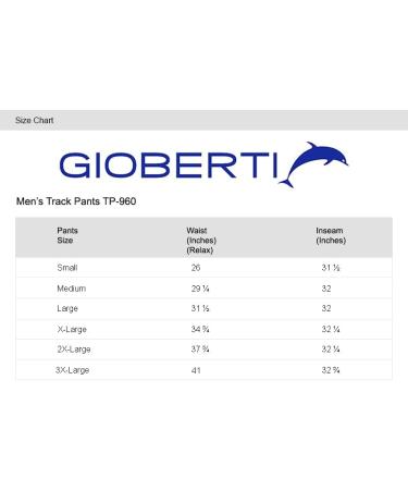 Gioberti Men's Track Running Athletic Pants - Elastic Waist, Zip Bottom - Black/White (Large) - Buy Online on GoSupps.com