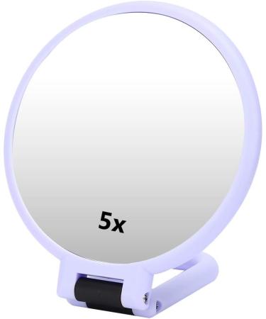 Portable Travel Mirror - 5X Magnifying Folding Cosmetic Mirror - Desktop Makeup Mirror - Small Size and Delicate (Purple) - Buy Online on GoSupps.com