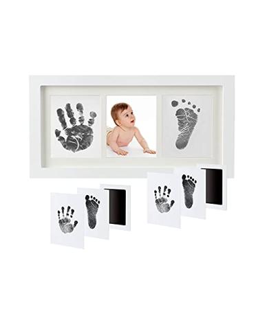 Baby Prints Handprint and Footprint Kit, Newborn Hand and Footprint Keepsake with 2 Safe Clean-Touch Inkless Ink Pad, Non-Toxic, Gift to New Parents or Baby Boys Girls Shower Registry