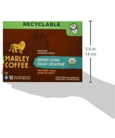 Marley Coffee Single Serve K-Cup Compatible Capsules Simmer Down Decaf Swiss Water Process Medium Roast 24 Count - Buy Online on GoSupps.com