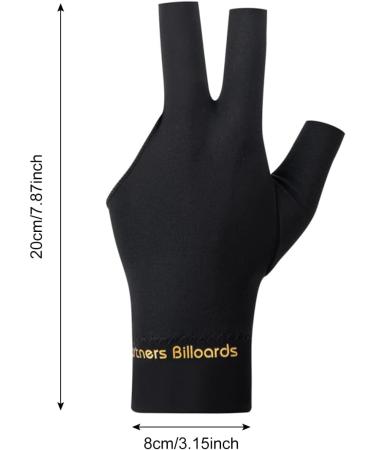 Tokaneit Breathable Billiard Gloves - 3-Finger Snooker & Pool Gloves | 2-Piece Set in Black - Ideal for Carrom Games - Buy Online on GoSupps.com