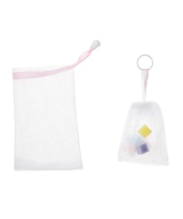 Pack Exfoliating Bubble Net with Drawstring for Shower Natural Drawstring Bags Bubble Net with Hanging Ring