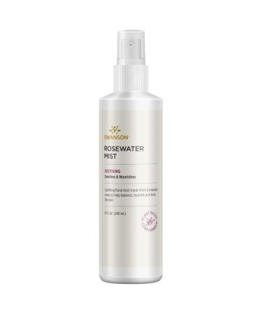 Swanson Rosewater Mist - 8 fl Ounce Liquid - Refreshing and Hydrating Rosewater Spray for Skin and Hair