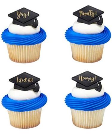 Graduation Hat Sayings Cupcake Rings - 24 pc - Buy Online on GoSupps.com