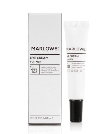 MARLOWE. No. 127 Mens Eye Cream with Vitamin C Caffeine and Moisturizing Squalane for Puffiness Wrinkles & Dark Circles Targeted Under Eye Skin Care 0.5 FL Oz