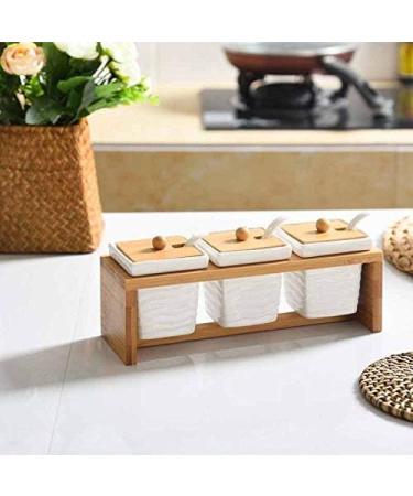 WALFREW Spice Jars Kitchen Supplies Seasoning Jar Simple Three-Piece Kitchen Utensils Ceramic Seasoning Box Seasoning Jar - Buy Online on GoSupps.com