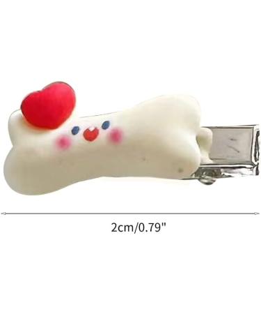 hgnxa Cute Heart&Bone Shape Hairpins Hot Girls Duckbill Hair Clip Spring Hair Clip for Woman Ponytail Side Hair Clip Beige - Buy Online on GoSupps.com