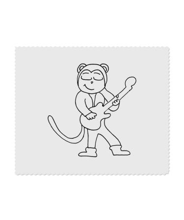 Azeeda LC00019593 Monkey Playing Guitar Microfiber Glasses Cleaning Cloths (Pack of 2)