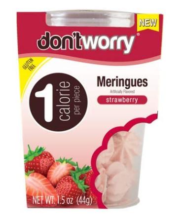 Don't Worry Meringues (1 calorie per piece) (Pack of 2 Tubs) (Strawberry)