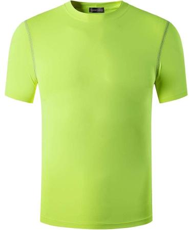 Sportides Boys Short Sleeve Dry Fit Sport Tee Shirts 3 Pack - Black + Blue + Greenyellow - Buy Online on GoSupps.com