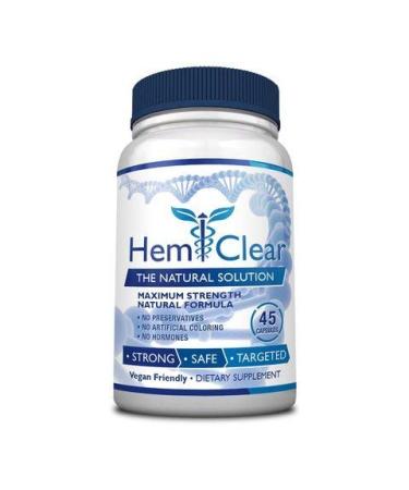 HemClear for Hemorrhoids - Vegan 100% Natural Formula for Hemorrhoid Relief & Vascular Health - Maximum Strength 1 Bottle 1 Bottles 45 Count (Pack of 1)