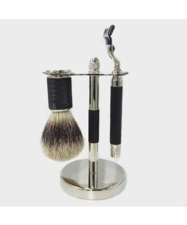 Men's Shaving Brushes - 3-in-1 Holder & Heavy Handle - Premium 3-Layer Replacement - 9.5x17cm - International Shipping - Buy Online on GoSupps.com