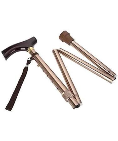 Adjustable Wooden Handle Foldable Elderly Safety Walking Stick Guide Blind Cane Crutch Bronze Parent's Gift decorate Selfless dedication