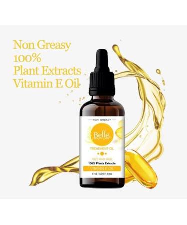 Vitamin E Oil Non Greasy Face Oil Treatment Dark Spots Face And Hair Oil Normal to Dry Skin Vitamin E Oil 50mL1.69oz By BELLE - Buy Online on GoSupps.com