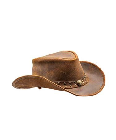 HADZAM Outback hat Shapeable into Leather Cowboy Hat Durable Leather Hats for Men | Western hat | Western Hats for Men X-Large Red