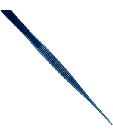 Restaurantware 6.3 Inch Blue Stainless Steel Food Tweezer - Fine Point Serrated Tips for Precision Cooking, Seafood, Plating & Decorating - Buy Online on GoSupps.com