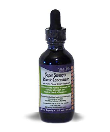 Vital Earth Minerals Super Strength Humic Concentrate - 2 Fl. Oz.- 20 Day Supply- Travel Size - Vegan Liquid Trace Mineral Multimineral Supplement - Whole Food Plant-Based Ionic Minerals