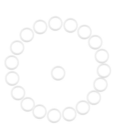 20 PCS Safe Pacifier Holder O Rings Soother Dummy Accessories Chain Clips Adapter Holder for Baby (White)