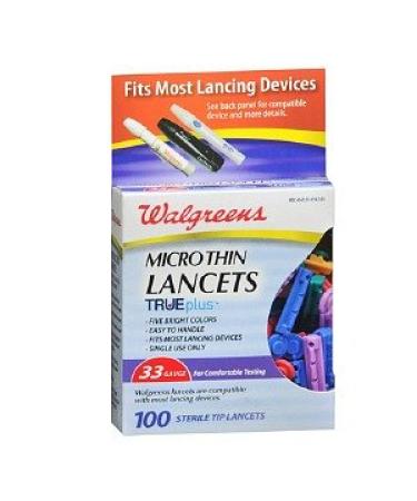 Walgreens 33 Gauge Micro Thin Lancets  100 ea