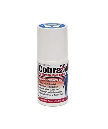 CobraZol Topical Roll-On Pain Relief Gel (2oz) - Athlete Tested and Approved to Alleviate Muscle Aches and Joint Pain 2 Fl Oz (Pack of 1)