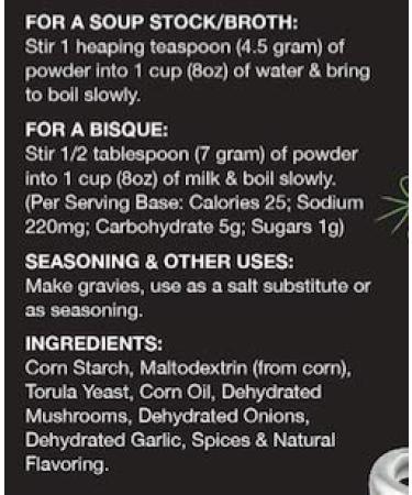 Vogue Cuisine Mushroom Soup Seasoning Base - Low Sodium, Gluten Free - 12 oz (Pack of 1) - Buy Online on GoSupps.com
