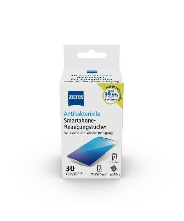 ZEISS antibacterial smartphone cleaning towels 30 pieces-speed drying recipe remover bacteria fingerprints dirt dust & fat-Jedes cloth packed individually transparent 0667-860 30 pieces (1 Pack) - Buy Online on GoSupps.com