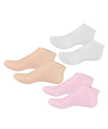 MERRYHAPY 3 Pairs Moisturizing Socks Hydrating Lotion Ladies Socks Feet Lotion Heel Socks Moisturizing Gel Socks Spa Gel Socks Foot Care for Dry Cracked Feet Spa Socks for Women Foot Mask