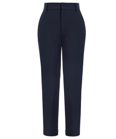 JACK SMITH Women's Golf Pants Stretch Lightweight Work Pants with Zipper 6-Pockets Navy Blue X-Large