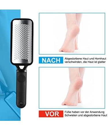 Wujun 2-Piece Stainless Steel Foot Grater Set for Hard Skin Removal - Double-Sided Callus Remover for Wet & Dry Cracked Feet - Buy Online on GoSupps.com