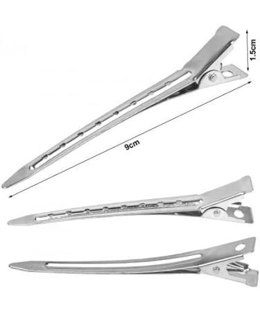 26Pcs Hair Sectioning Clips 3.5 inches Duck Bill Sectioning Clips Metal Curl Setting Section Hair Clips Professional Sectioning Clips for Barbershop Hair Salon Hairdressing Styling Salo(Silver) - Buy Online on GoSupps.com