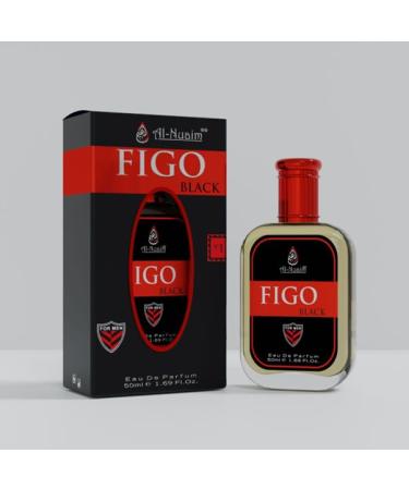 Figo Black 50ML Eau De Parfum Alcohol Free Perfume Long Lasting Fragrance Unisex 1.69 -Floz Spray