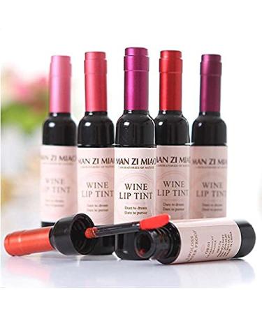 BRIMFULITE Wine Liquid Lip Gloss Set - Long-Lasting Matte Lip Tint with Waterproof Wine Bottle Cover | Valentine's Day Gift for Her | 6 Colors - Buy Online on GoSupps.com